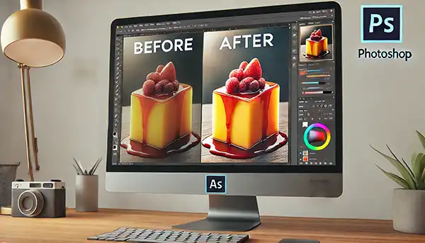 aus dem Fotostudio der PRO-ducto GmbH Professionelle Produktfotografie am Monitor: Vorher-Nachher-Vergleich zur Bildbearbeitung, ideal um Produktbilder erstellen zu lassen und Umsatz zu steigern. Produktfotografie