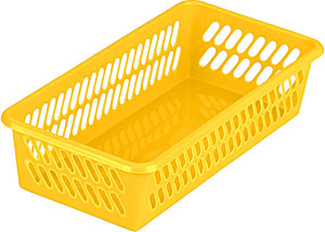 Produktfoto eines Gitterkorbes aus Kunststoff, gelb Produktfoto eines Gitterkorbes aus Kunststoff, gelb